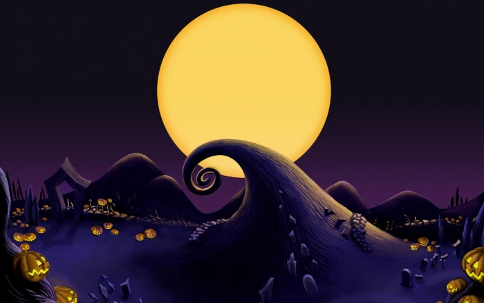 Before christmas Hill Nightmare Pumpkim the sky nature 2k