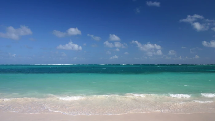 beige shoreline beach waves sea sky horizon water scenics nature 2k