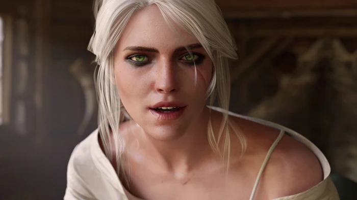 Cirilla Fiona Elen Riannon face green eyes The Witcher 3 Wild Hunt 96 2k