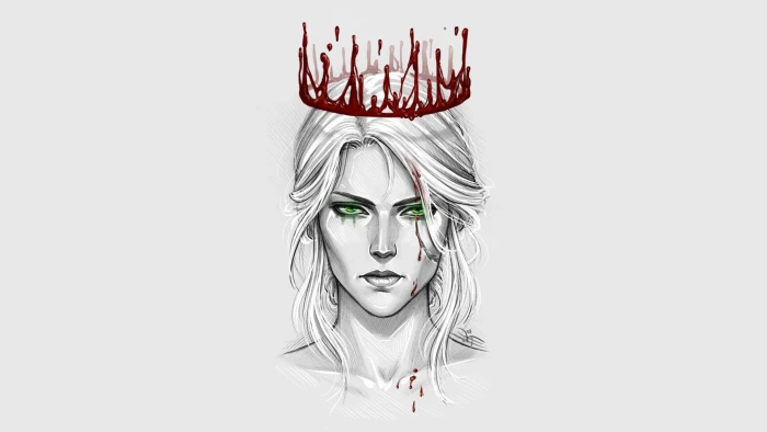 Cirilla The Witcher 3 Wild Hunt blood fan art green eyes 2k