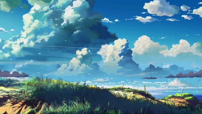game digital wallpaper anime Makoto Shinkai cloud sky plant