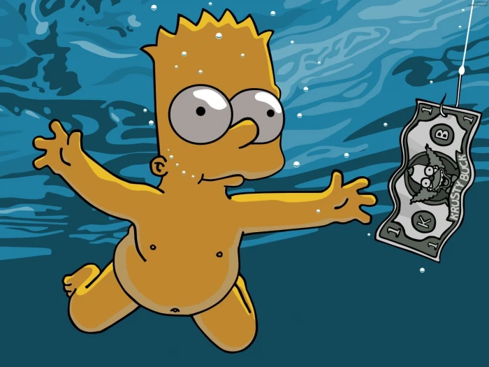 Bart Simpson cartoon The simpsons Nevermind Nirvana illustration 2k