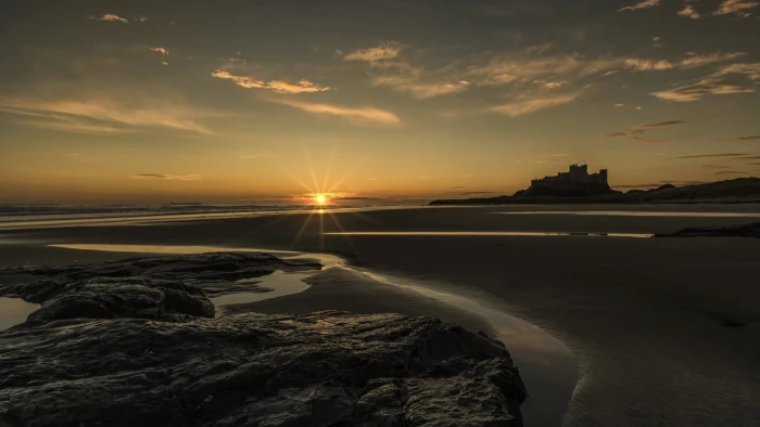 gray san nature landscape sea sunset clouds horizon England 2k
