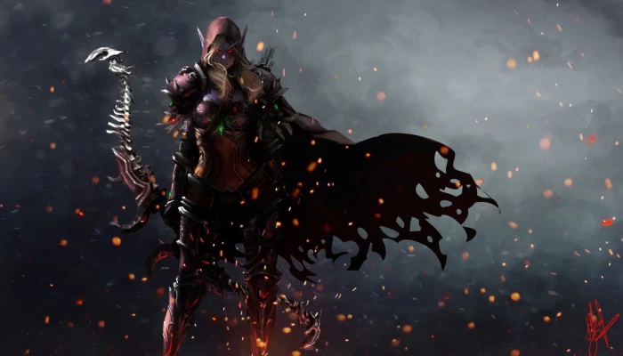 Blizzard Entertainment PC gaming red eyes fantasy girl fan art 2k