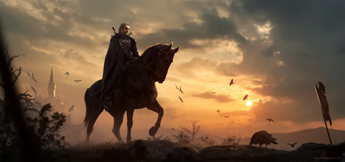 digital art artwork video games The Witcher Geralt of Rivia 2k