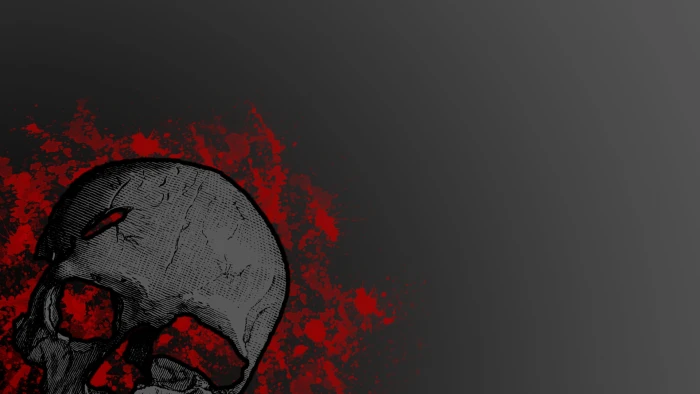 gray skull illustration minimalism background digital art 2k