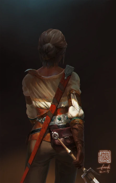 Kan Liu hairbun back video game girls characters