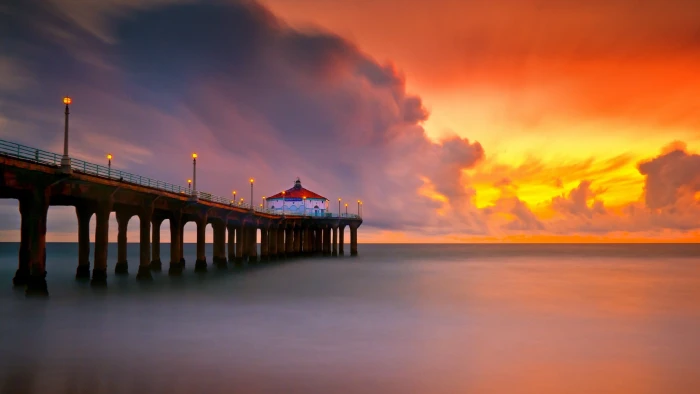 manhattan beach evening calm united states usa dock california 2k