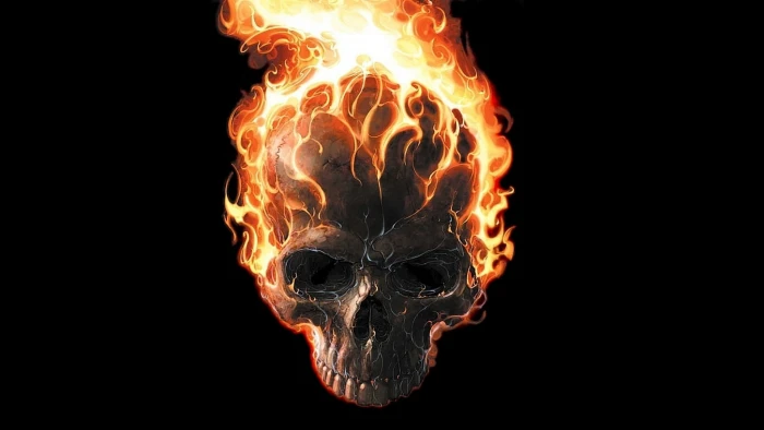 Marvel Ghost Rider wallpaper digital art black background minimalism 2k
