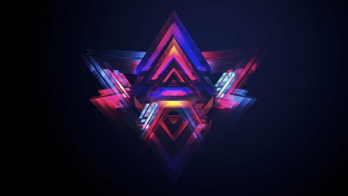 multicolored abstract wallpaper geometry dark black background 2k
