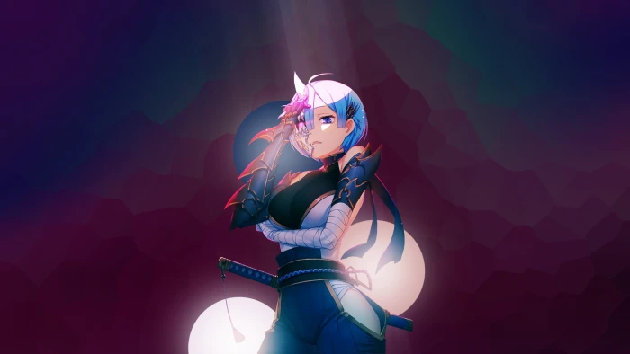 Rem illustration katana anime girls Re Zero Kara Hajimeru Isekai Seikatsu 2k