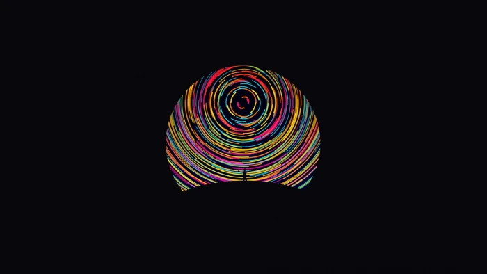 multicolored illustration digital art minimalism black background 2k