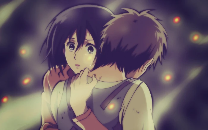 Shingeki no Kyojin Eren Jeager Mikasa Ackerman anime girls 2k