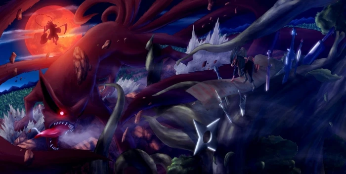 Naruto Nine Tailed Fox illustration Anime Hashirama Senju Kurama 2k