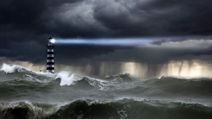 nature landscape clouds lighthouse sea lights storm rain