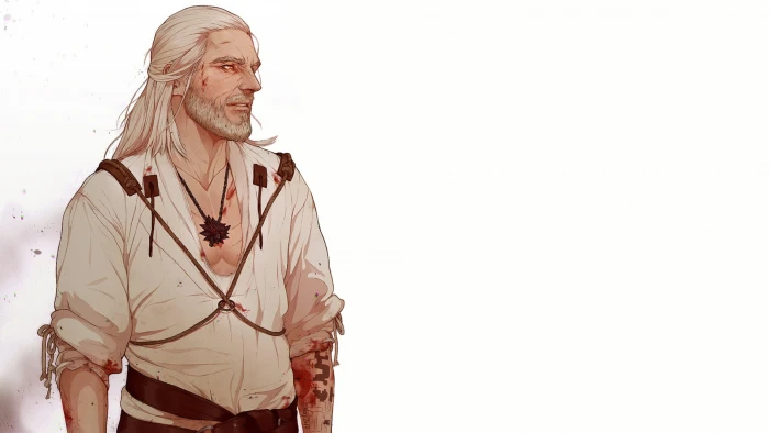 The Witcher 3 Wild Hunt Geralt of Rivia white 2k