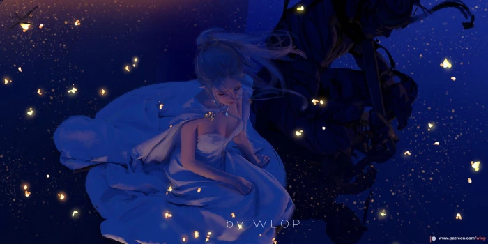 WLOP Ghost Blade anime girls 2k