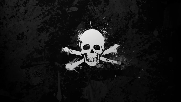 white skull digital wallpaper monochrome black bones and 2k