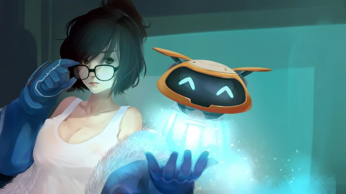 animated woman illustration anime girls Overwatch Mei 2k