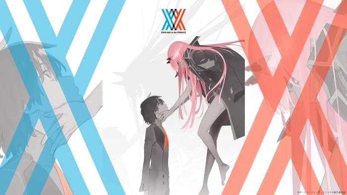 anime character wallpaper darling in the franxx zero two hiro 2k