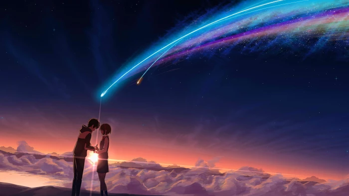 anime man and woman character digital wallpaper Kimi no Na Wa 2k