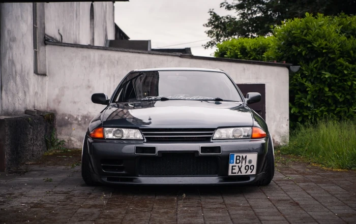 black car Nissan skyline Skyline GT R 2k