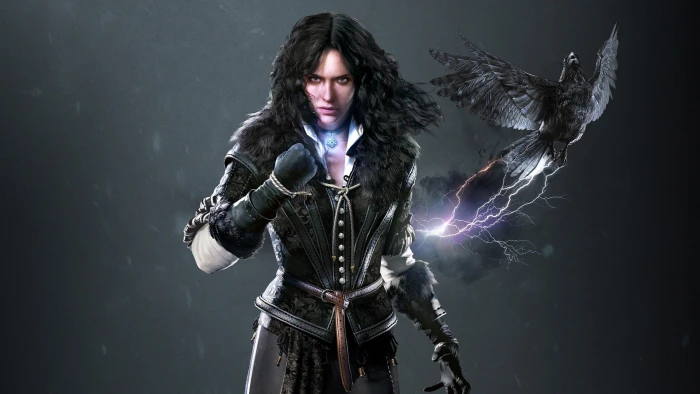black haired female with raven illustration The Witcher Yennefer of Vengerberg 2k