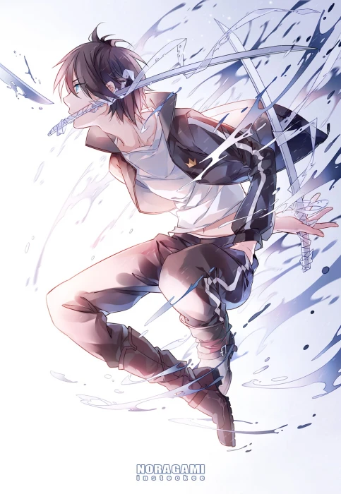 black haired male anime character illustration boys Noragami