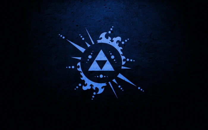 blue logo illustration The Legend of Zelda Triforce video games 2k