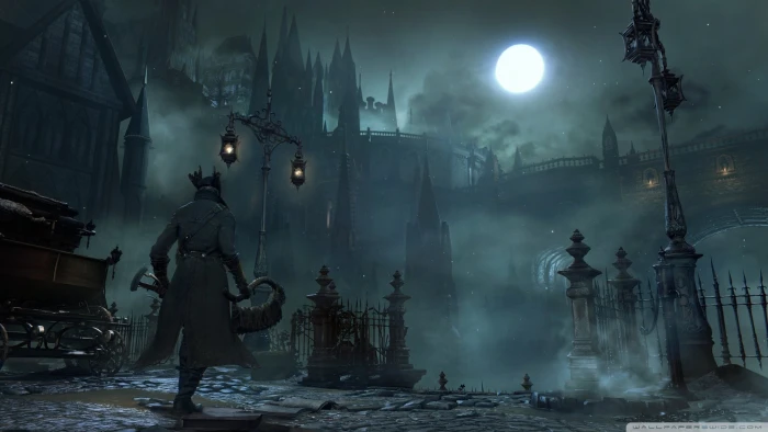 Bloodborne city of Yharnam wallpaper video games architecture 2k