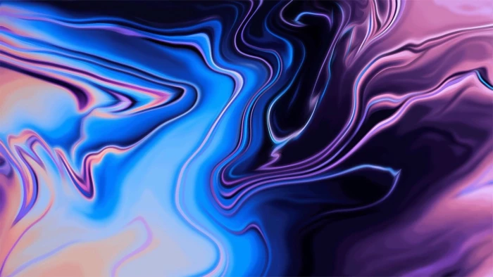 blue and purple abstract illustration waves pattern multi colored 2k