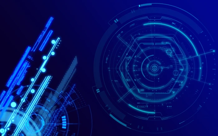 blue and teal digital wallpaper art abstract lines 2k