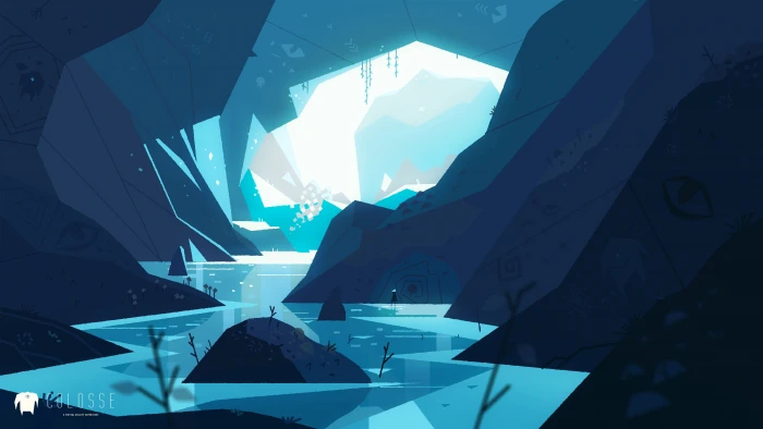 blue cave illustration fantasy art Mikael Gustafsson rock 2k