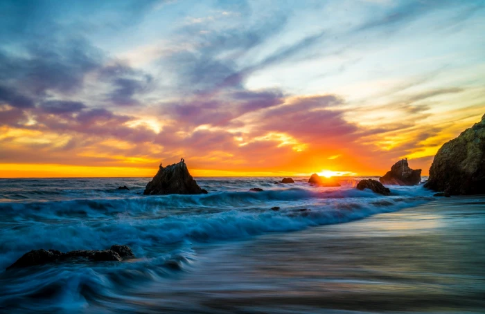 amanecer mar naturaleza playa sea water sky sunset beauty in nature 2k