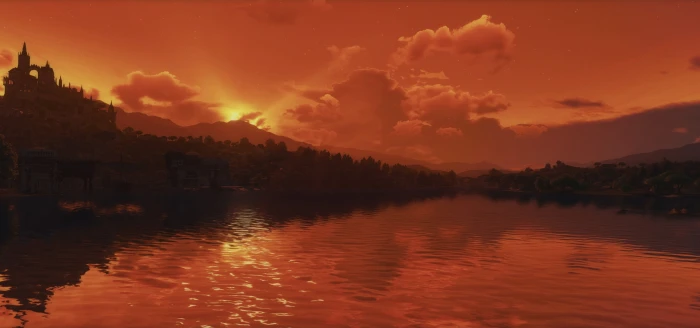 CD Projekt RED sunset orange sky landscape The Witcher 3 Wild Hunt 2k