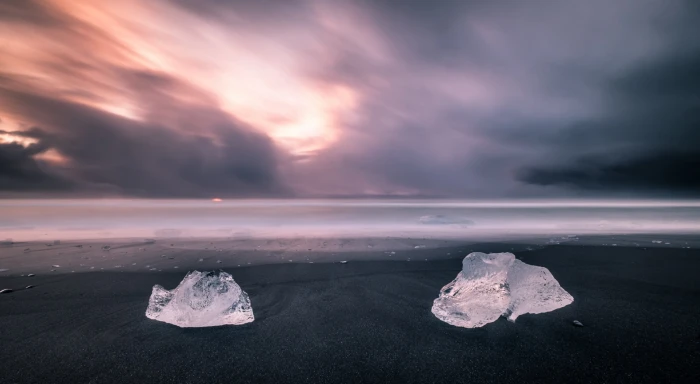 Diamond beach Iceland Nature Travel Landscape Water Photography 2k