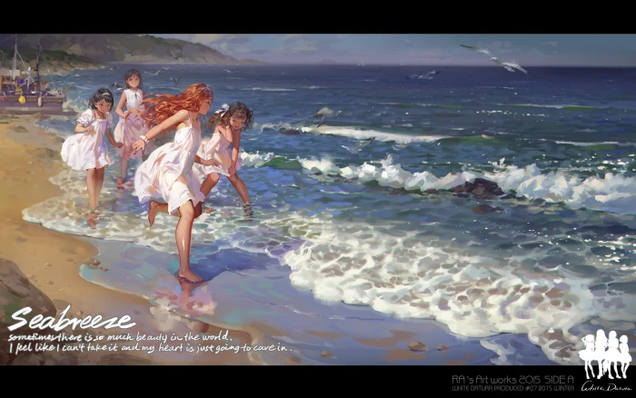 anime girls artwork digital art beach water sea lifestyles 2k