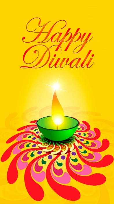 Diwali Card Vector tealight candle illustration with happy diwali text overlay