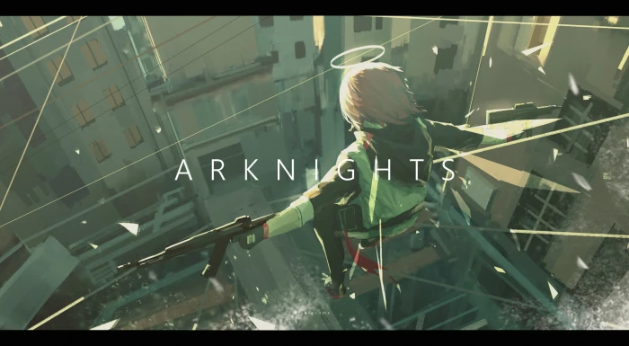 anime digital art artwork Arknights short hair weapon 2k