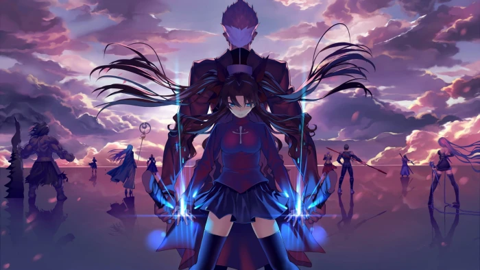 female character with black hair Fate Series Tohsaka Rin Archer Stay Night 2k
