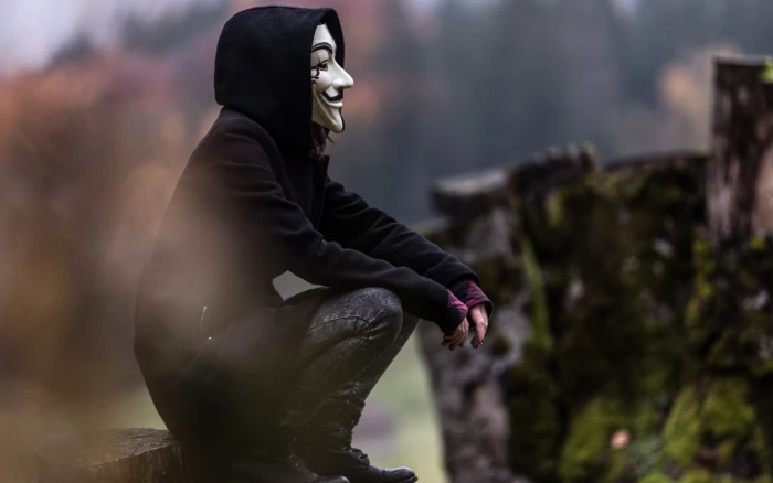 anonymus hacker computer clothing focus on foreground lifestyles 2k