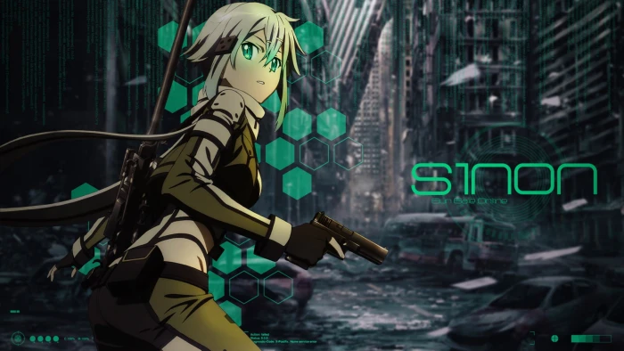 Sinon anime digital wallpaper Sword Art Online 2k