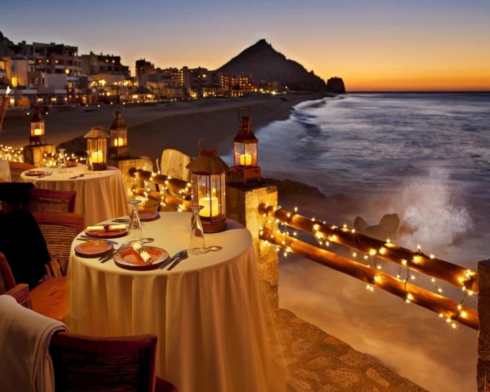 Restaurant Beach Candles Lights Dinner HD nature