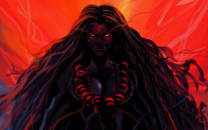 The Dark Mother Goddess Kali anime character wallpaper Durga 2k
