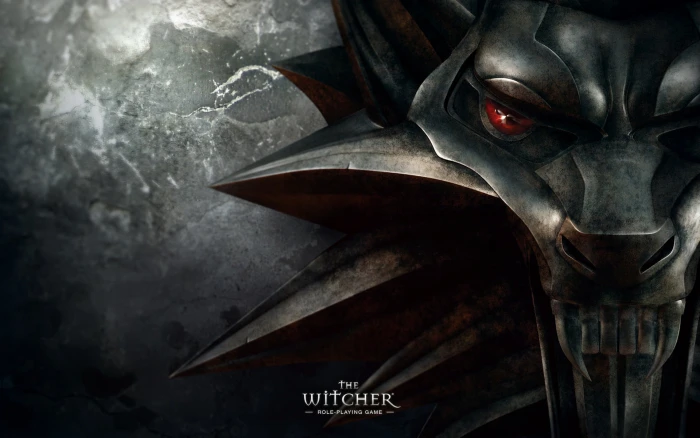 The Witcher digital wallpaper wolf medallion horror spooky 2k