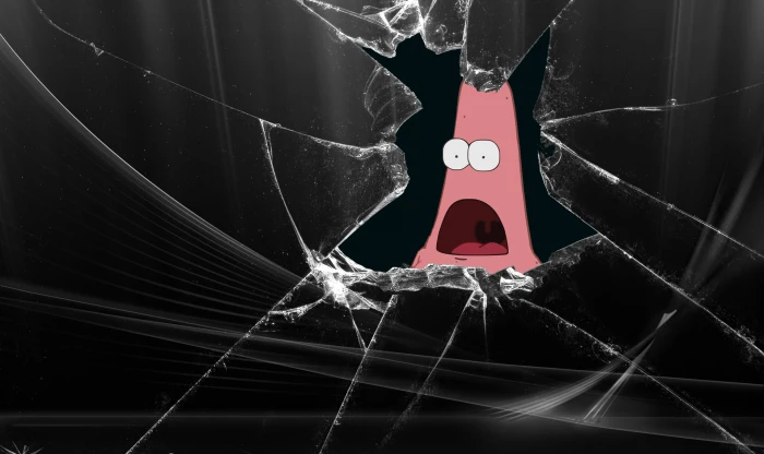 Spongebob Squarepants Patrick Star illustration Humor broken screen 2k