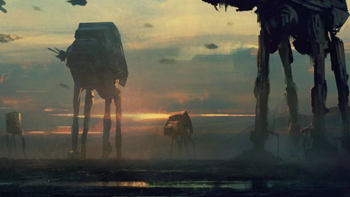 Star Wars AT digital wallpaper artwork science fiction people 2k