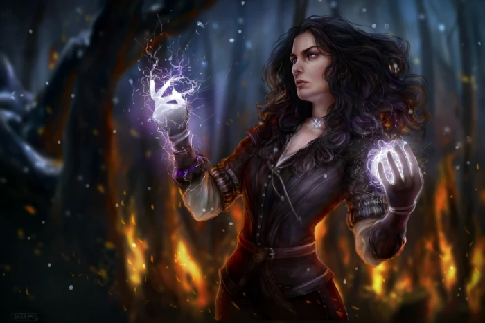 The Witcher 3 Wild Hunt Black Hair Girl Magic 2k