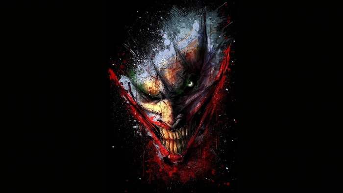 The Joker digital wallpaper Batman simple background black 2k