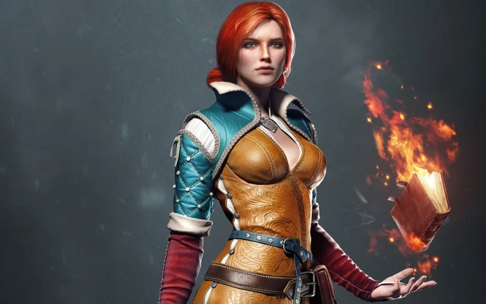 Triss Merigold The Witcher 3 Wild H orange haired female game character digital wallpaper 2k
